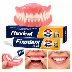 Fixodent mocny krem do protez zębowych - klej mocujący protezy Bez Smaku 40g