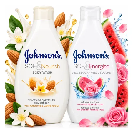 JOHNSON'S żel pod prysznic nawilżający dla kobiet nastolatka 2*400ml