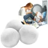 Wełniane kule do suszarki kulki do zmiękczania prania Naturalna Wełna 7cm - 3 sztuki