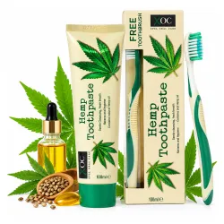XOC HEMP pasta do zębów na krwawiące dziąsła z olejkiem CBD + Szczoteczka